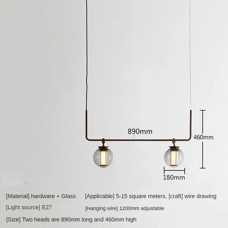 suspension en verre minimaliste pour espaces créatifs et rétro