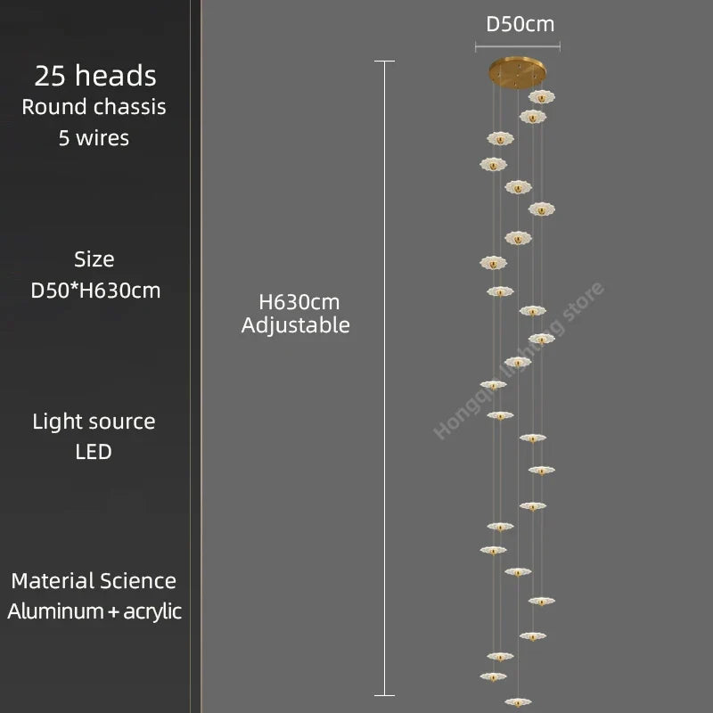 lustre moderne à led pour éclairage intérieur décoratif