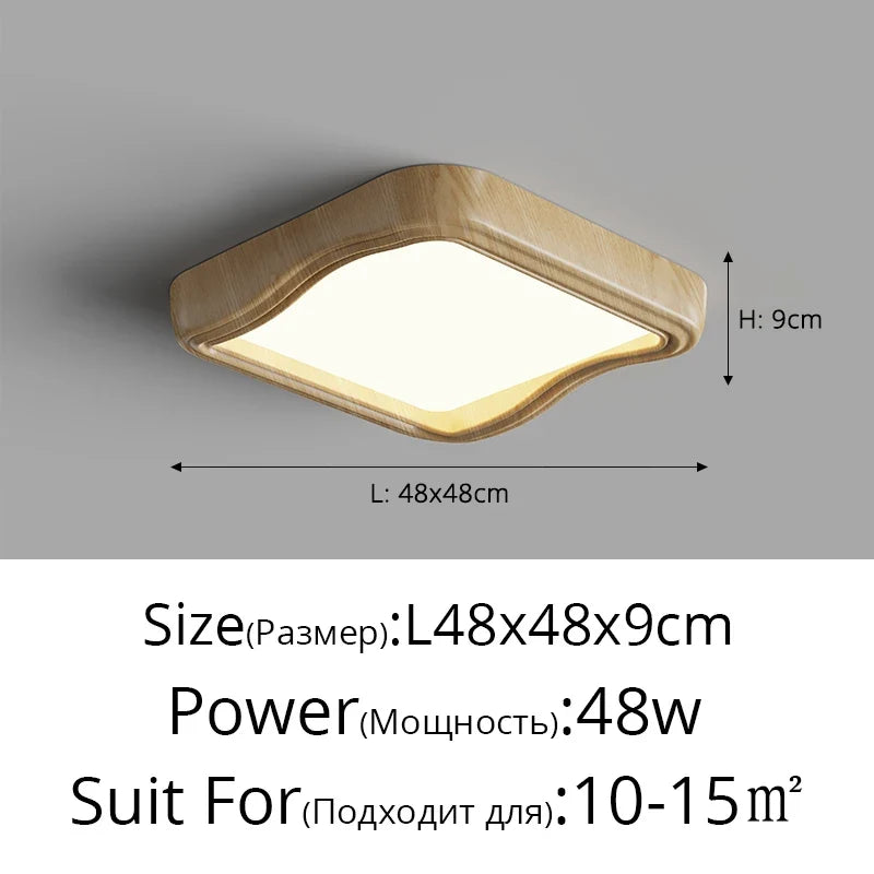 plafonnier nordique en bois pour décoration intérieure moderne