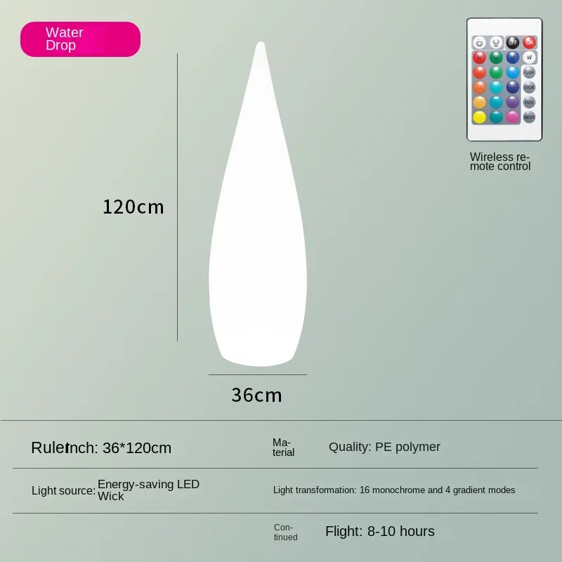 lampadaire de jardin solaire étanche en forme de goutte d'eau