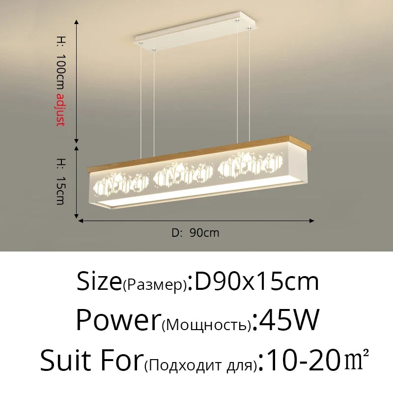 lustre led minimaliste rondin moderne romantique pour restaurant