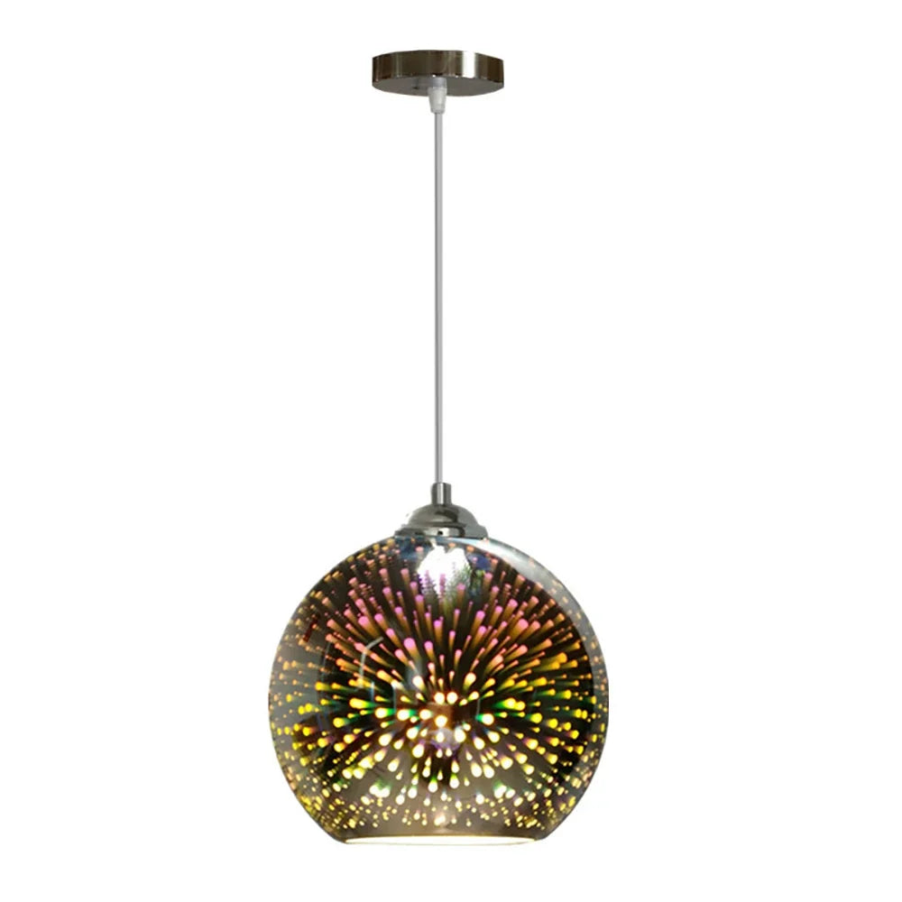 lustre 3d en verre effet feu d'artifice led décoratif