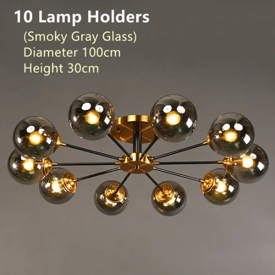 lustre moderne en verre boule pour un éclairage élégant
