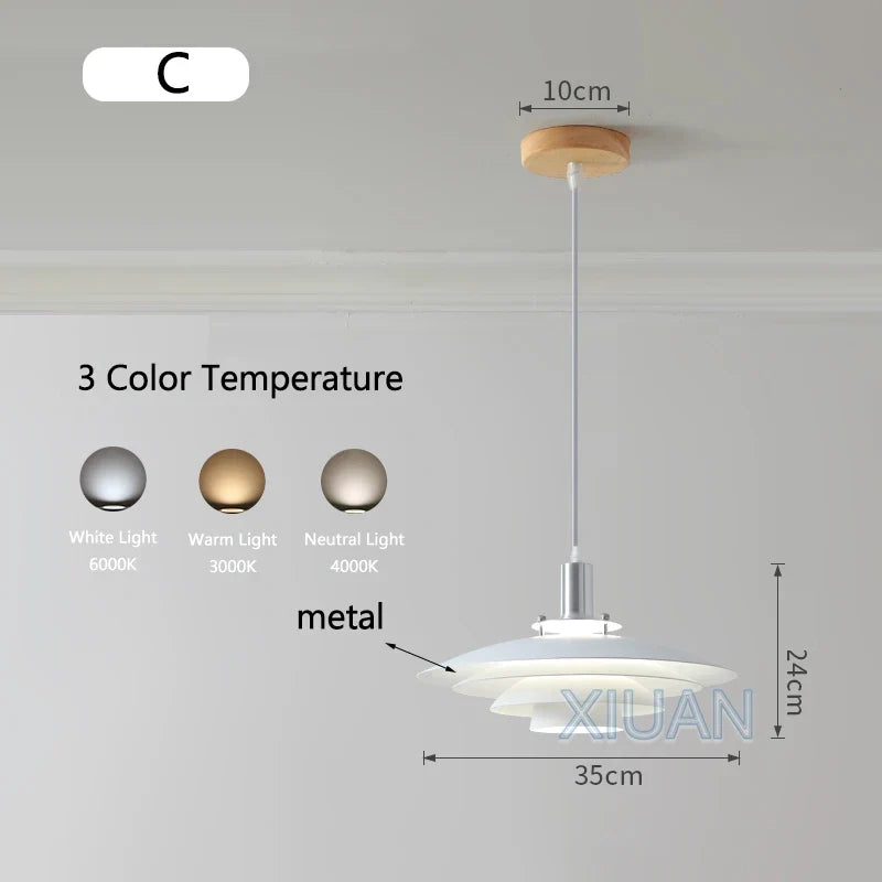 suspension nordiques led en bois massif pour restaurant