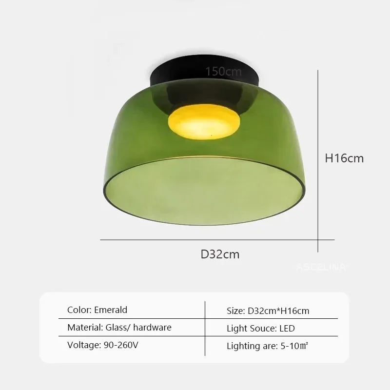 plafonnier led design nordique simple bol en verre luminaire décoratif d'intérieur