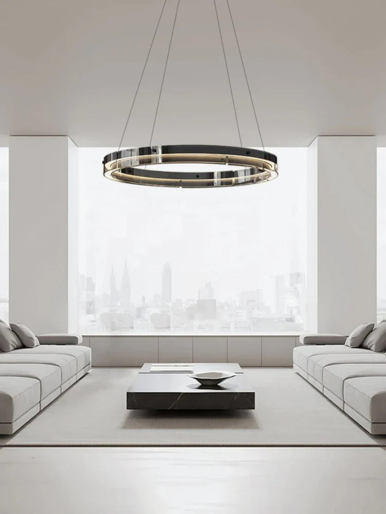 suspension circulaire en verre minimaliste italienne moderne et créative