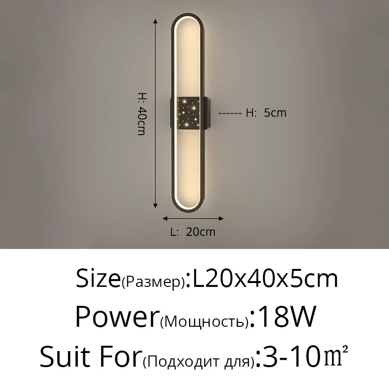 applique murale ovale minimaliste en aluminium pour escalier