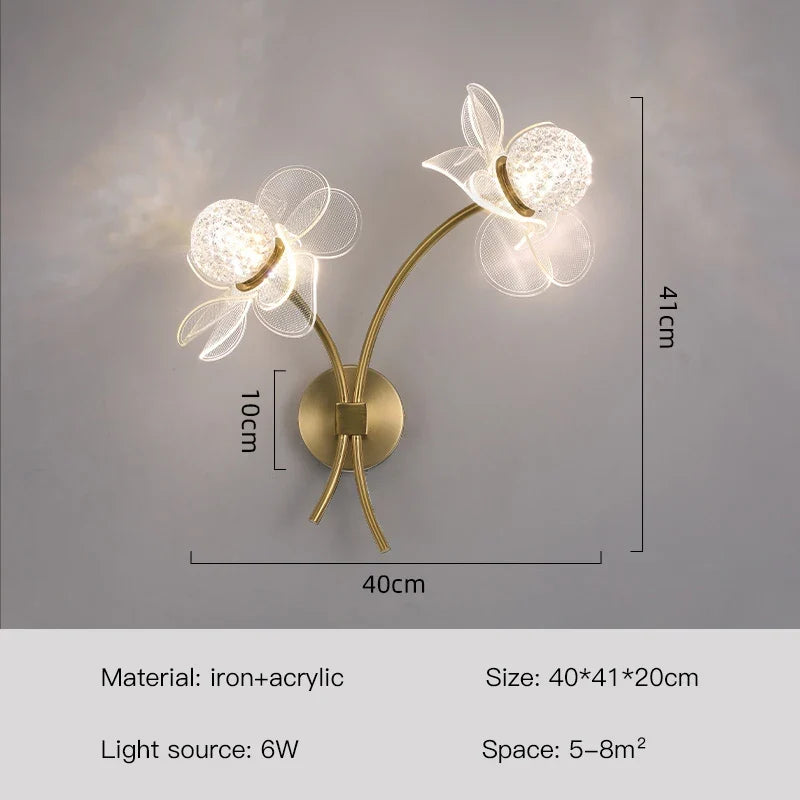 applique murale fleur pour éclairage doux et décoratif