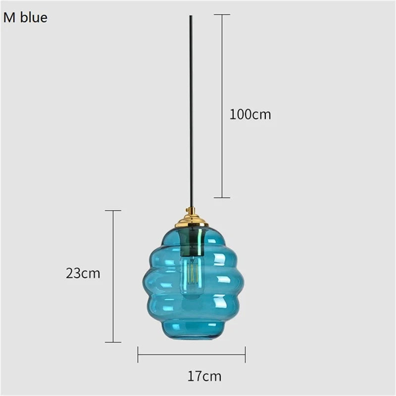 suspension en verre teinté design moderne pour éclairage intérieur