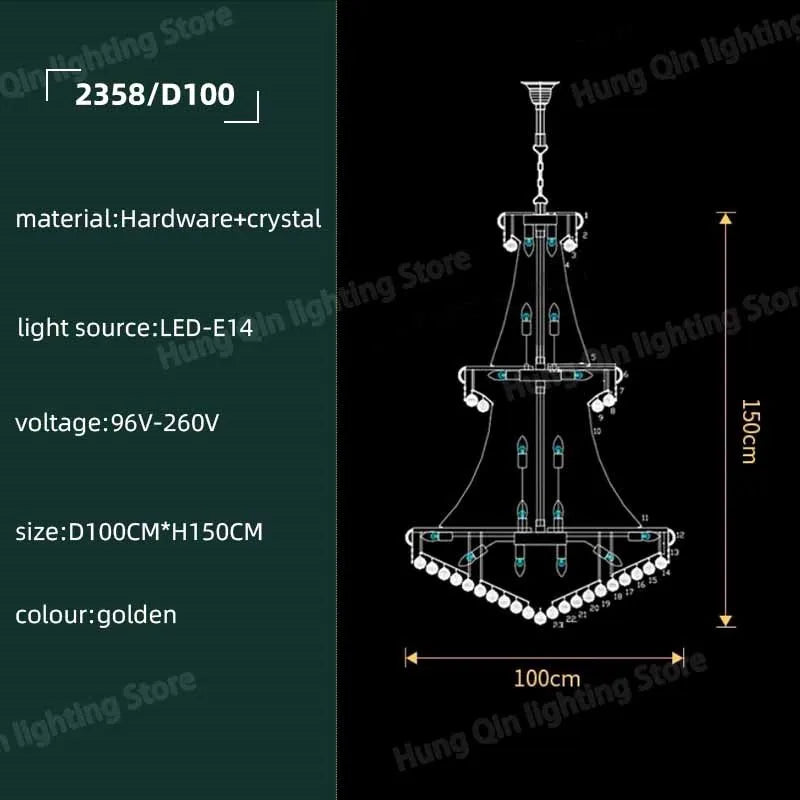 suspension en cristal moderne pour décoration intérieure élégante