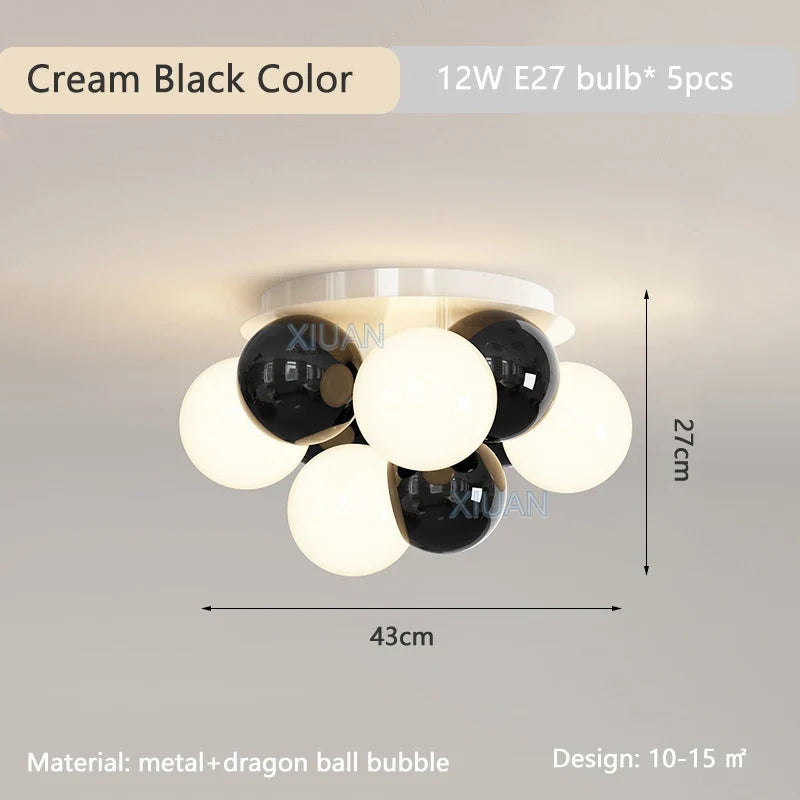 lustre nordique bulle ronde led pour chambre d'enfant