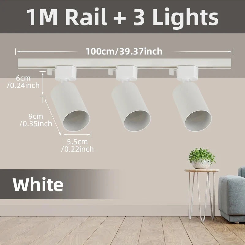 spot led sur rail pour éclairage intérieur et décoration