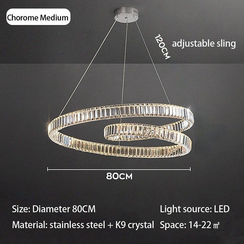 lustre cristal led luxe deco suspension