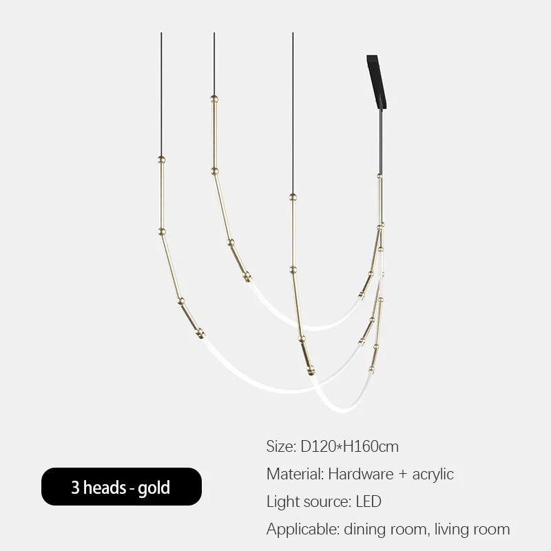 lustre minimaliste moderne italien led créative en bambou