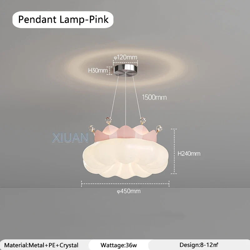 plafonnier kawaii en cristal pour décoration intérieure ludique