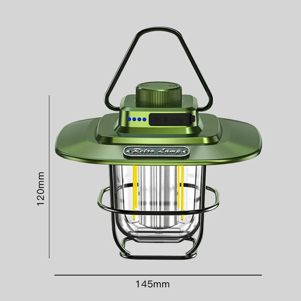 lampe de camping led rétro suspendue étanche avec batterie rechargeable