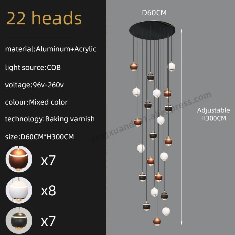 lustre créatif pour éclairage minimaliste et moderne