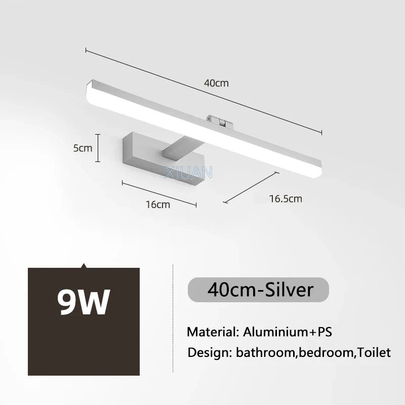 lampe led moderne pour miroir de vanité et vestiaire