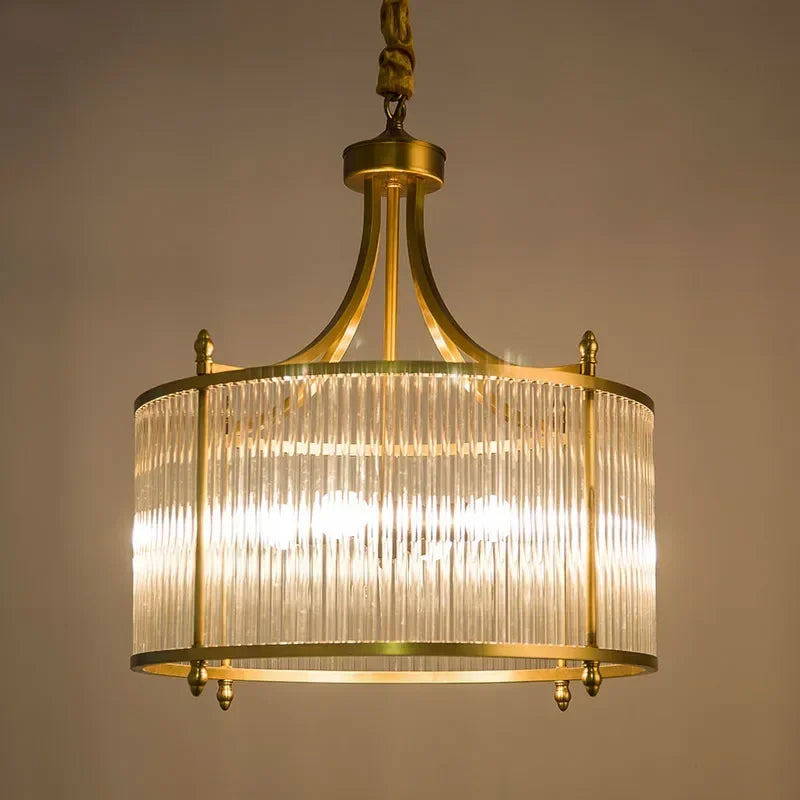 lustre moderne en cuivre avec tubes de verre 2 modèles disponibles