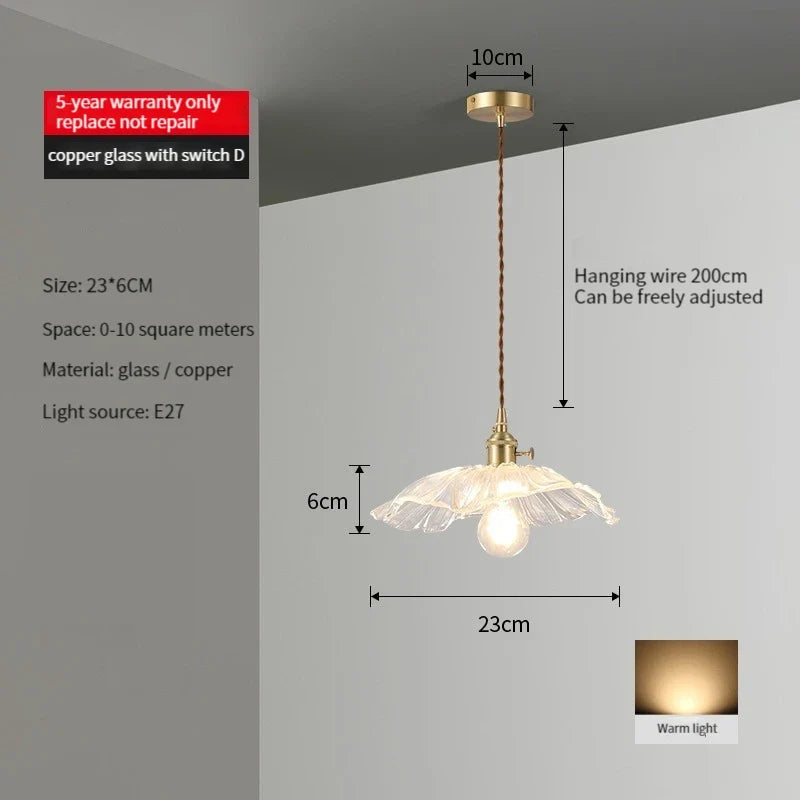 suspension vintage nordique en verre bois de noyer et laiton