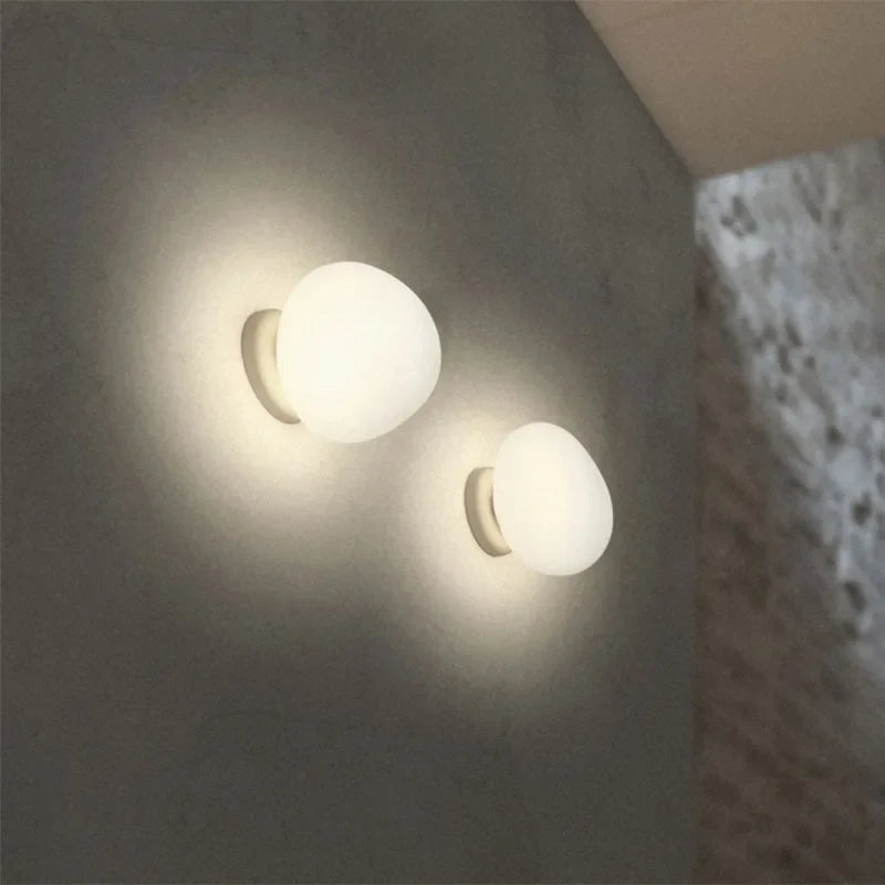 applique murale italienne en verre blanc pour intérieur moderne