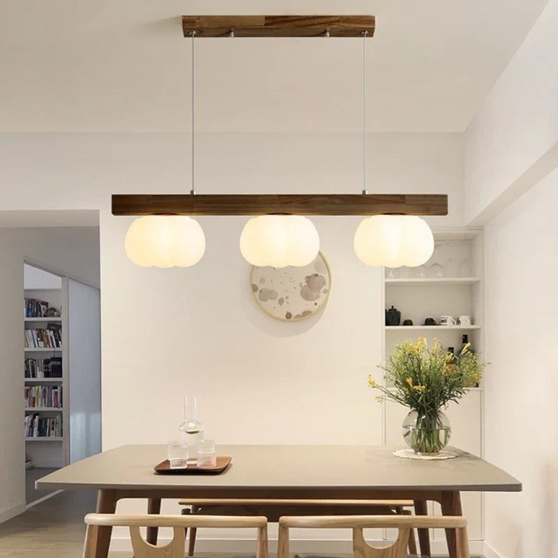 suspension moderne en bois naturel lustre en forme de coton