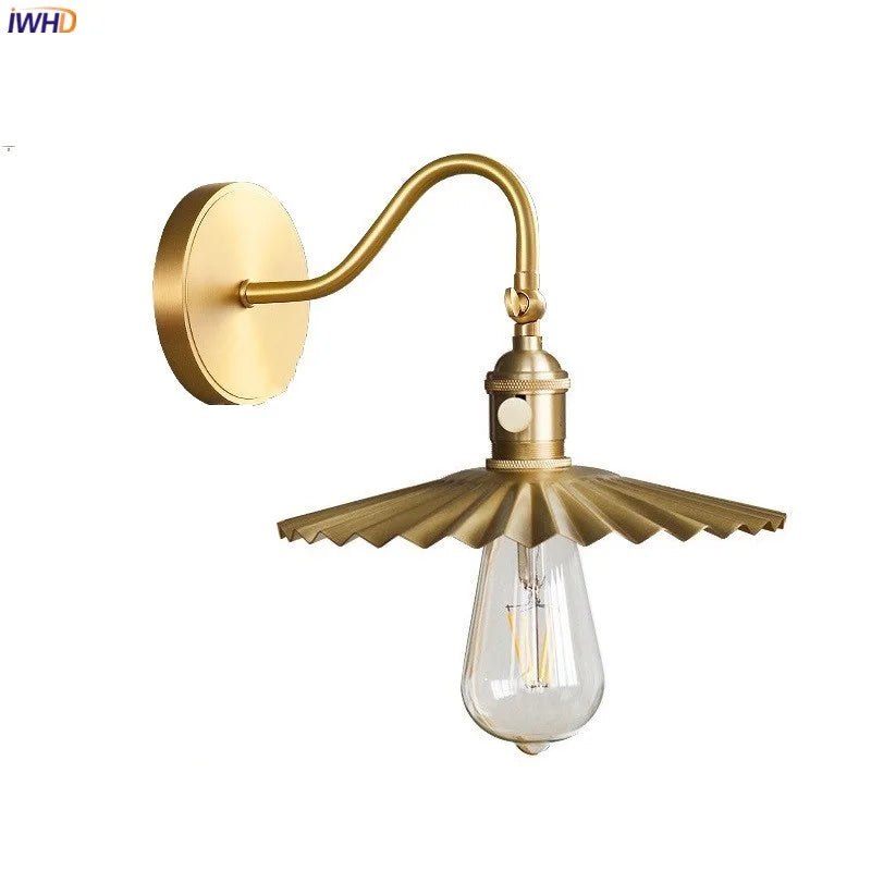applique murale moderne iwhd en cuivre avec chaîne edison led réglable