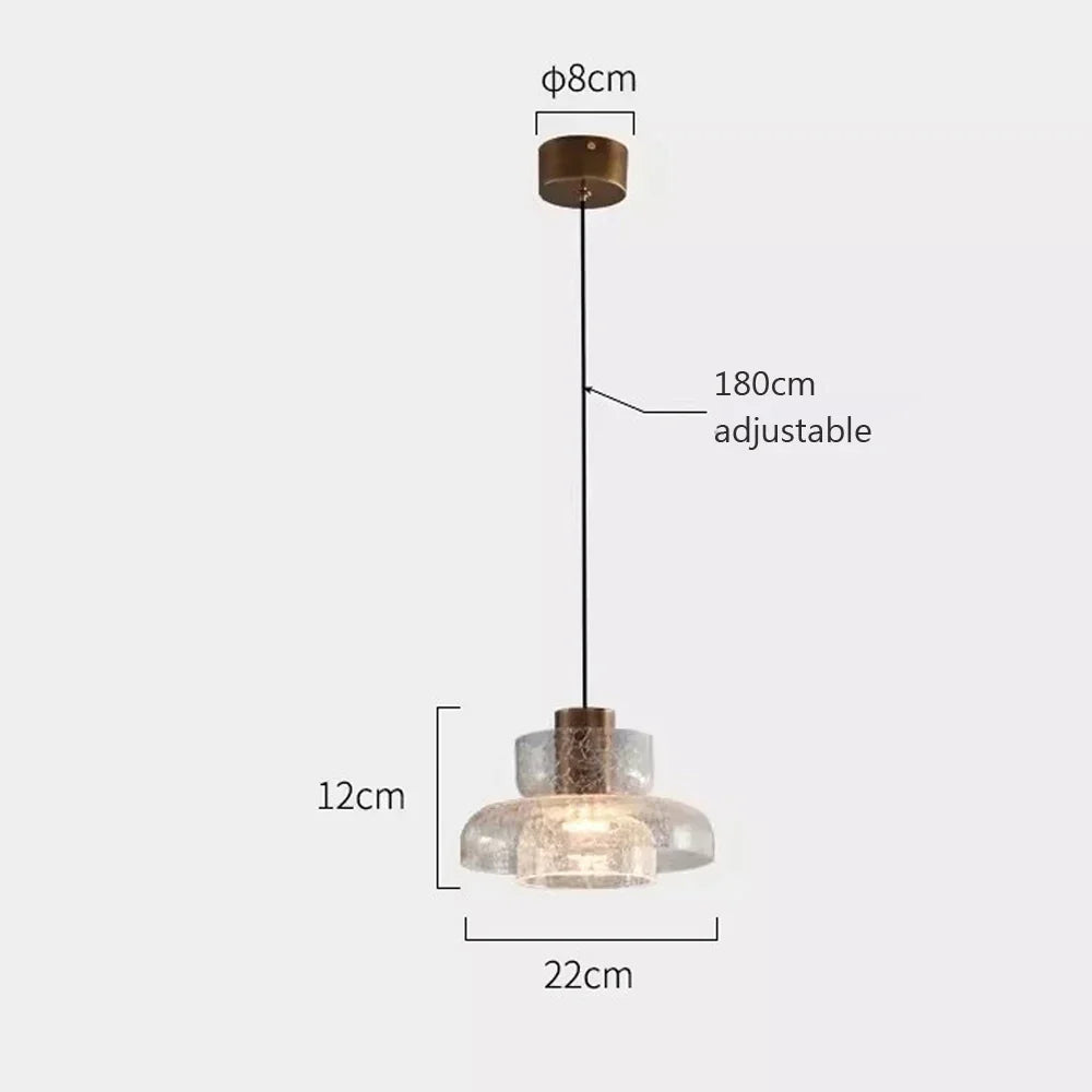 suspension led rétro en verre pour éclairage moderne et ambiance élégante