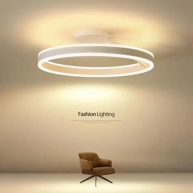 lustre nordique led réglable anneau suspension lumière décor