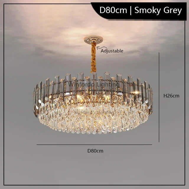 lustre led de luxe en cristal moderne 	 en stock