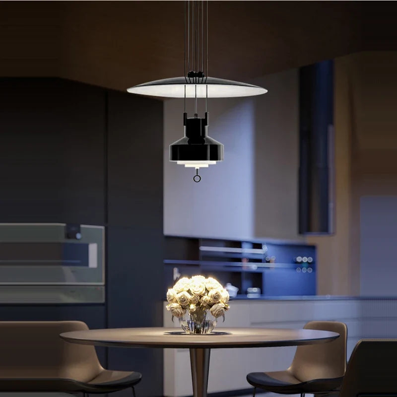 lustre italien flexible en aluminium avec leds dimmables