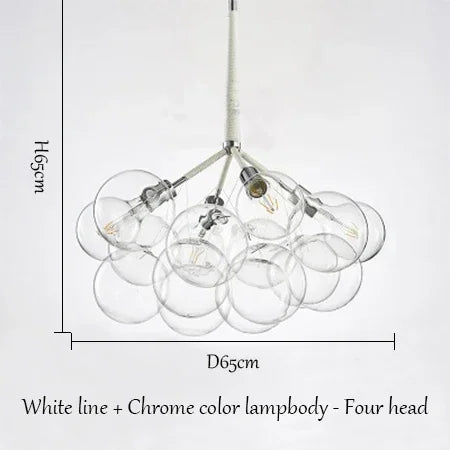 lustre moderne en verre à bulles pour décoration intérieure