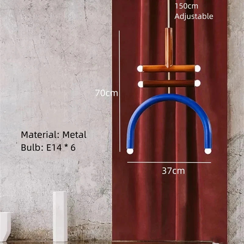 Magnifique lampe suspendue arc-en-ciel E14
