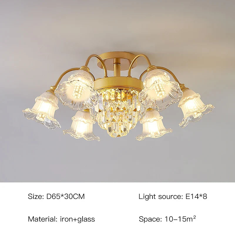 lustre rétro en cristal pour décoration intérieure élégante