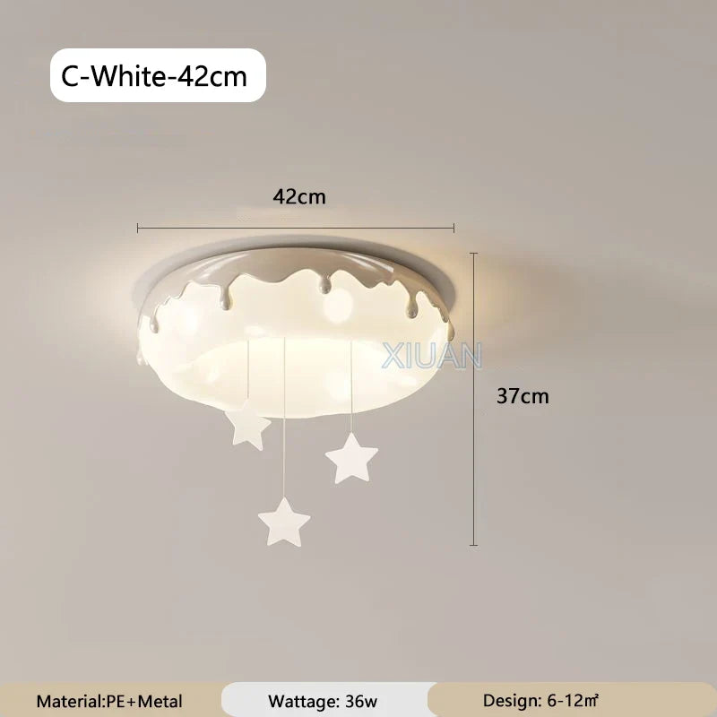 Macron Coloful Donuts Lamp 42cm 52cm Bedroom Ceiling Light White Pink Green Coffee Children‘s Room Chandelier Lights Indoor LED