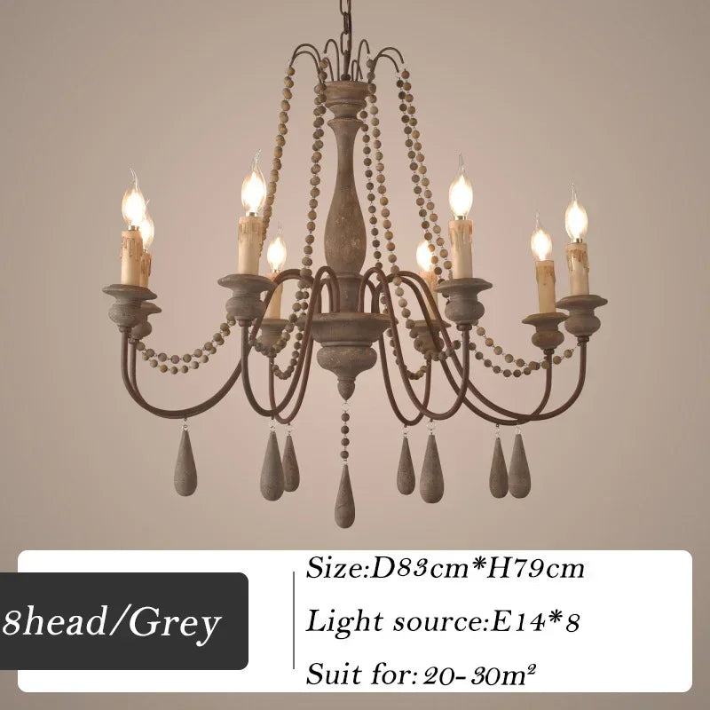 lustre en bois rétro pour décoration intérieure élégante