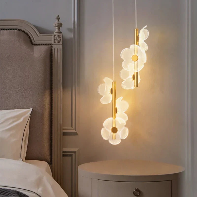 lampe de chevet moderne en forme de fleur créative