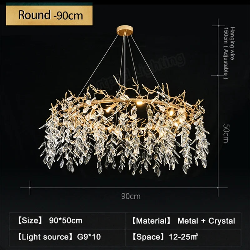 lustre en verre doré design luxueux pour décoration intérieure