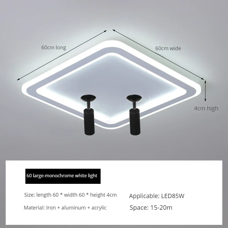 ins moderne plafond led ronde carrée avec projecteur monté en surface