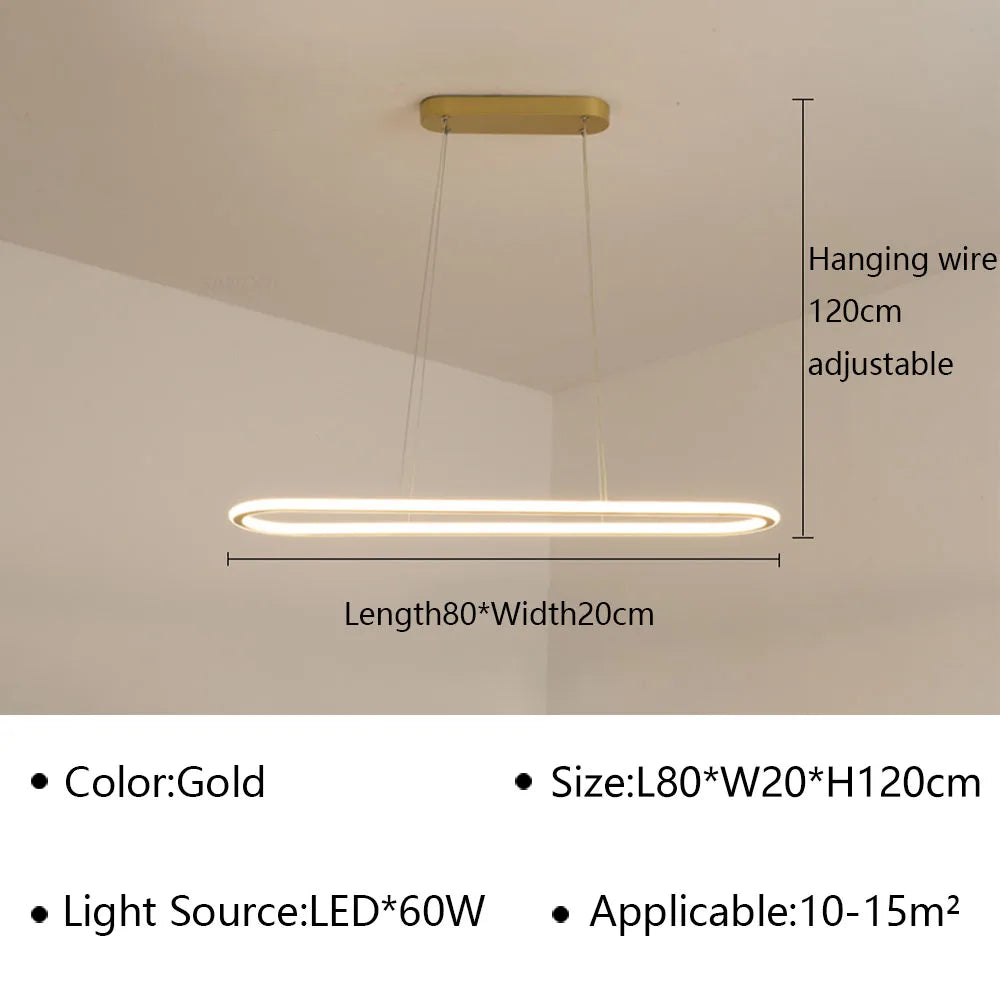 suspension moderne à LED pour décoration intérieure élégante