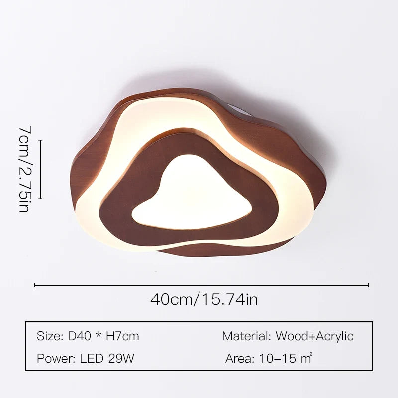 lustre led moderne en bois pour chalet loft intelligent