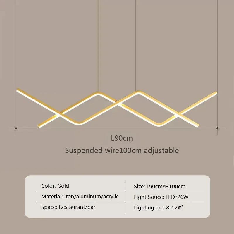 suspension moderne à led pour intérieur décoratif élégant