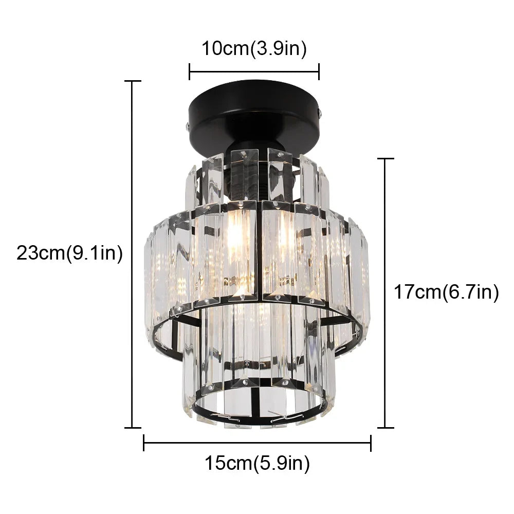 Plafonnier moderne en cristal avec led
