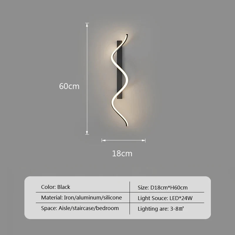 Applique murale led moderne minimaliste rayures déco intérieur chambre salon couloir