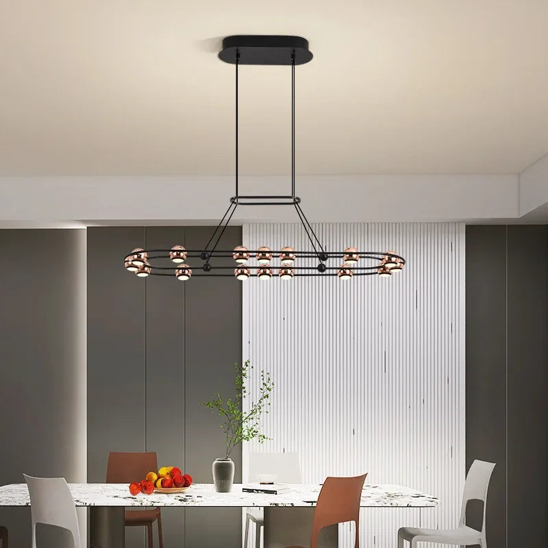 lustre LED circulaire moderne design nordique pour intérieur élégant