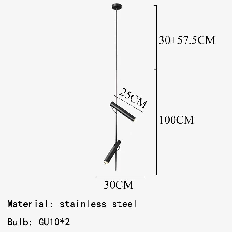 lampe suspendue led moderne rotative avec 1/2/3 têtes pour intérieur