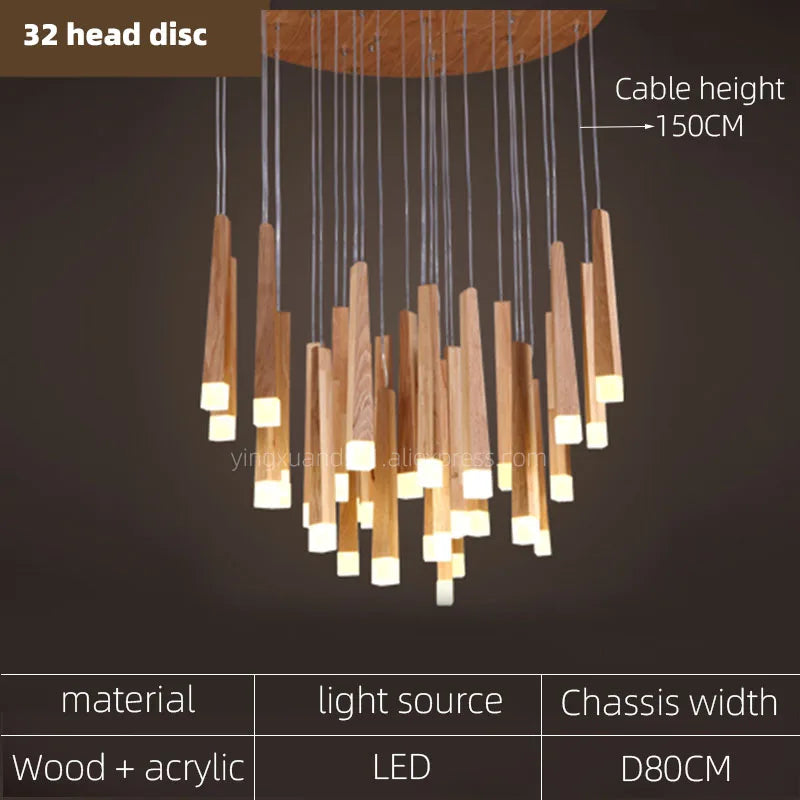 lustre suspendu moderne en bois pour tous les espaces