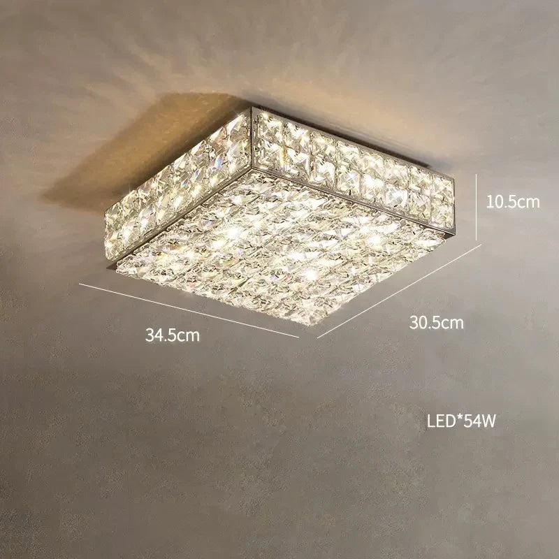 plafonnier led art déco carré cristal design moderne élégant