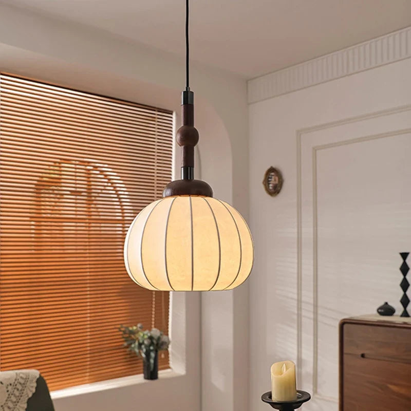 lustre de style chinois en soie et bois pour maison et magasin