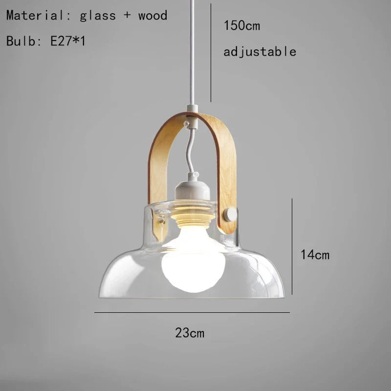 suspension en verre transparent avec fil réglable pour décor intérieur